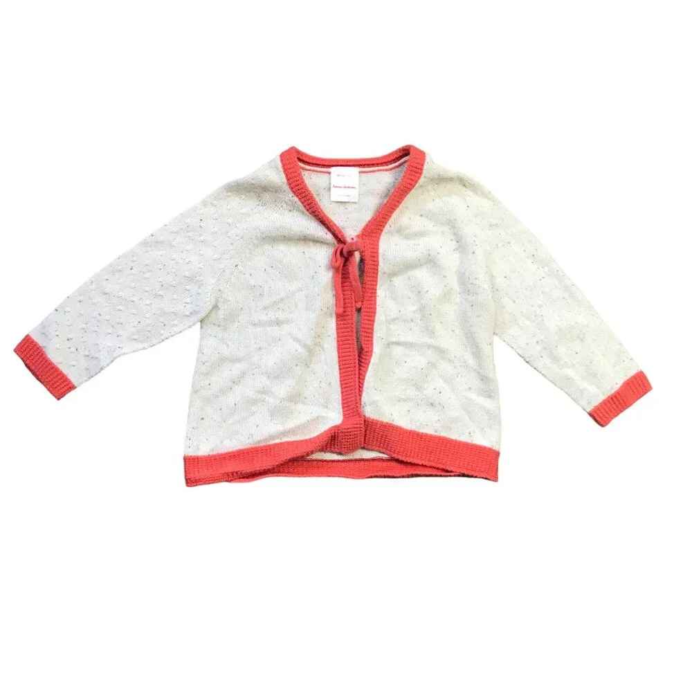 Hanna Andersson Neutral Knit Cardigan‎ Sweater Toddler Girls 2T Organic Cotton